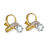 Orecchini - 18 carati Oro bianco, Oro giallo - 6.10ct. tw. Acquamarina - Diamante