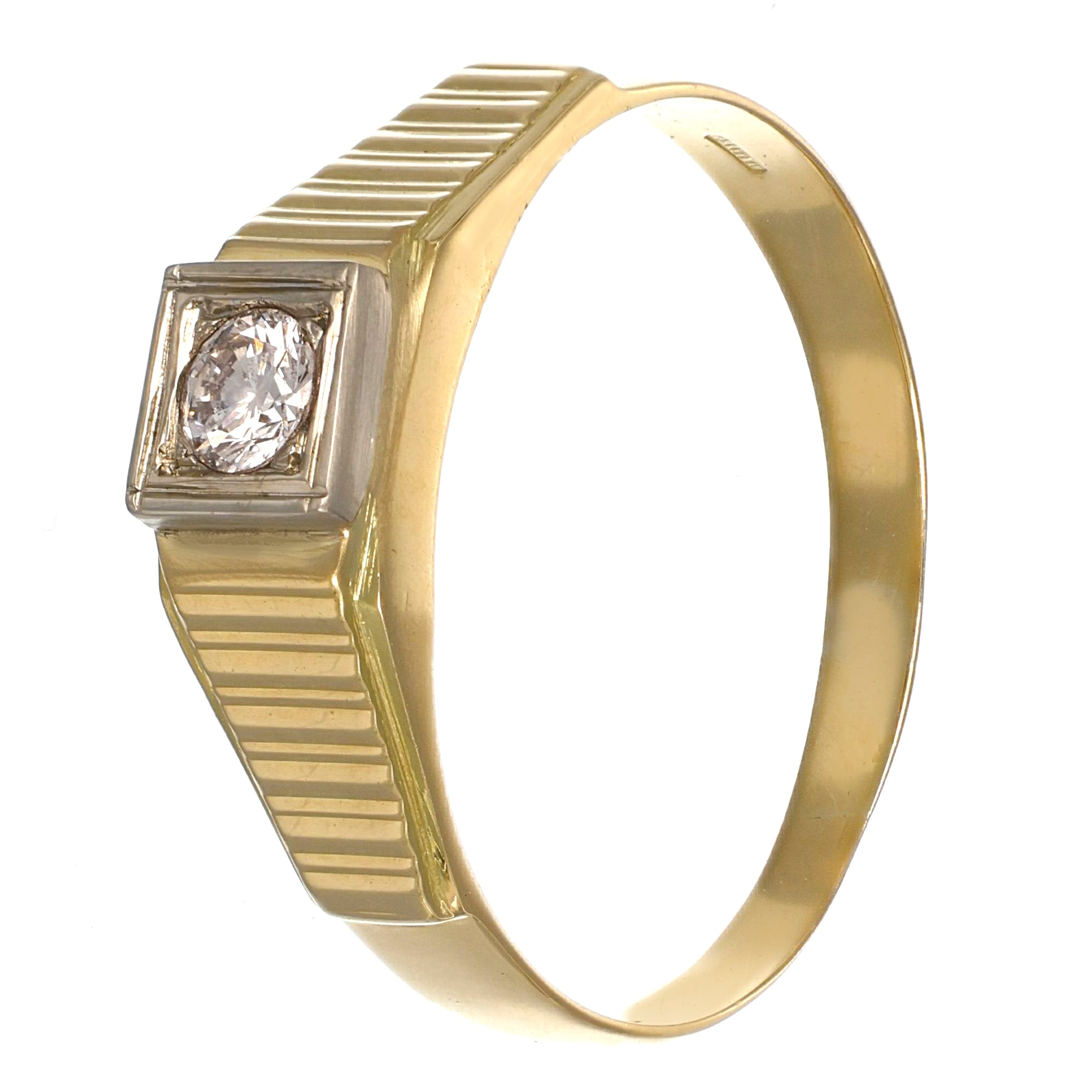 Anello - 18 carati Oro bianco, Oro giallo - 0.20ct. tw. Diamante (Naturale)