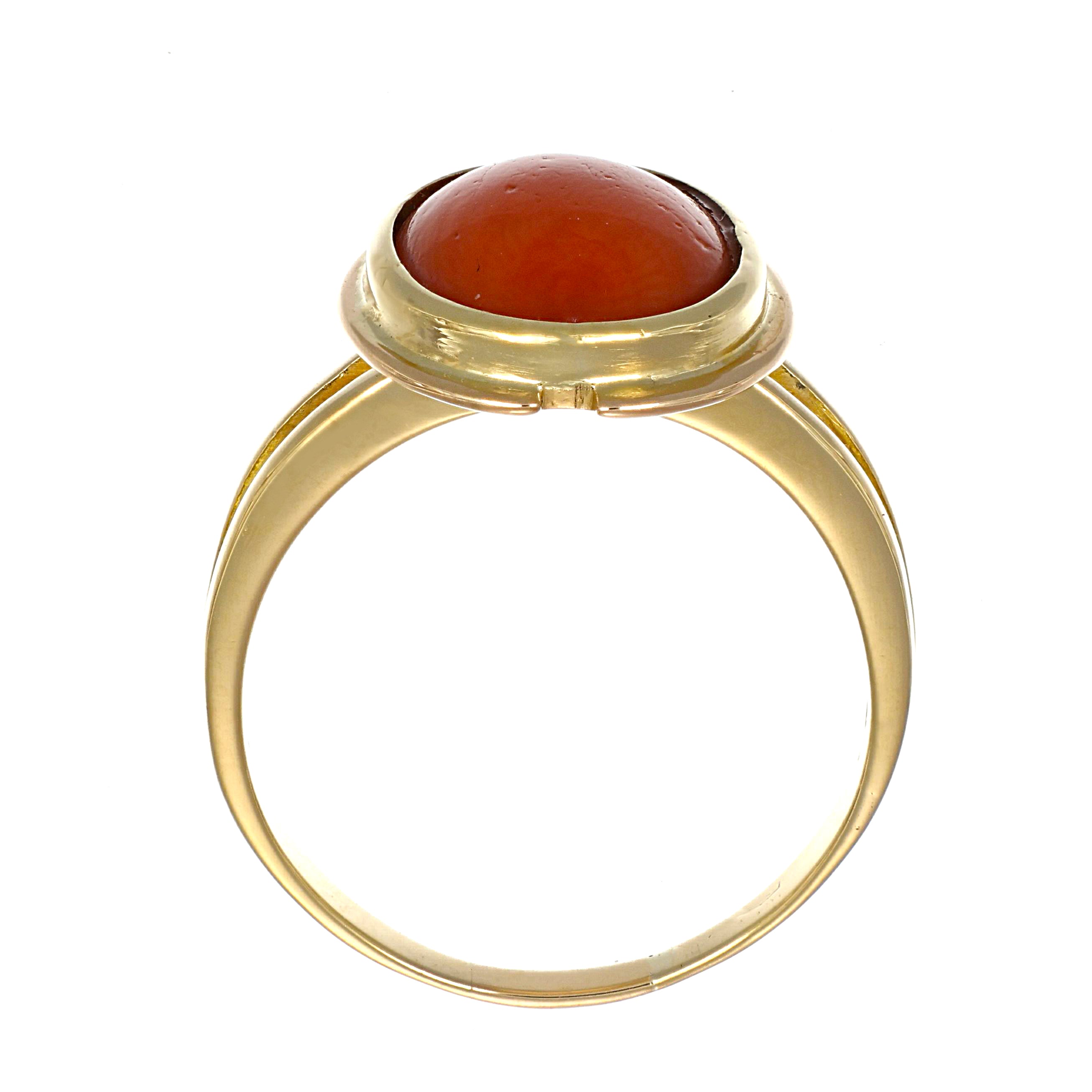 Anello - 18 carati Oro giallo Corallo