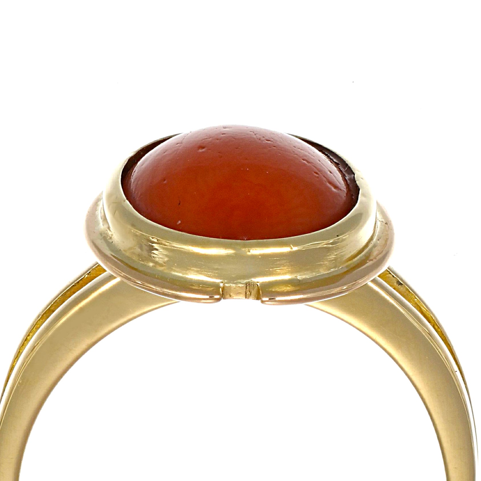 Anello - 18 carati Oro giallo Corallo