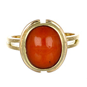 Anello - 18 carati Oro giallo Corallo