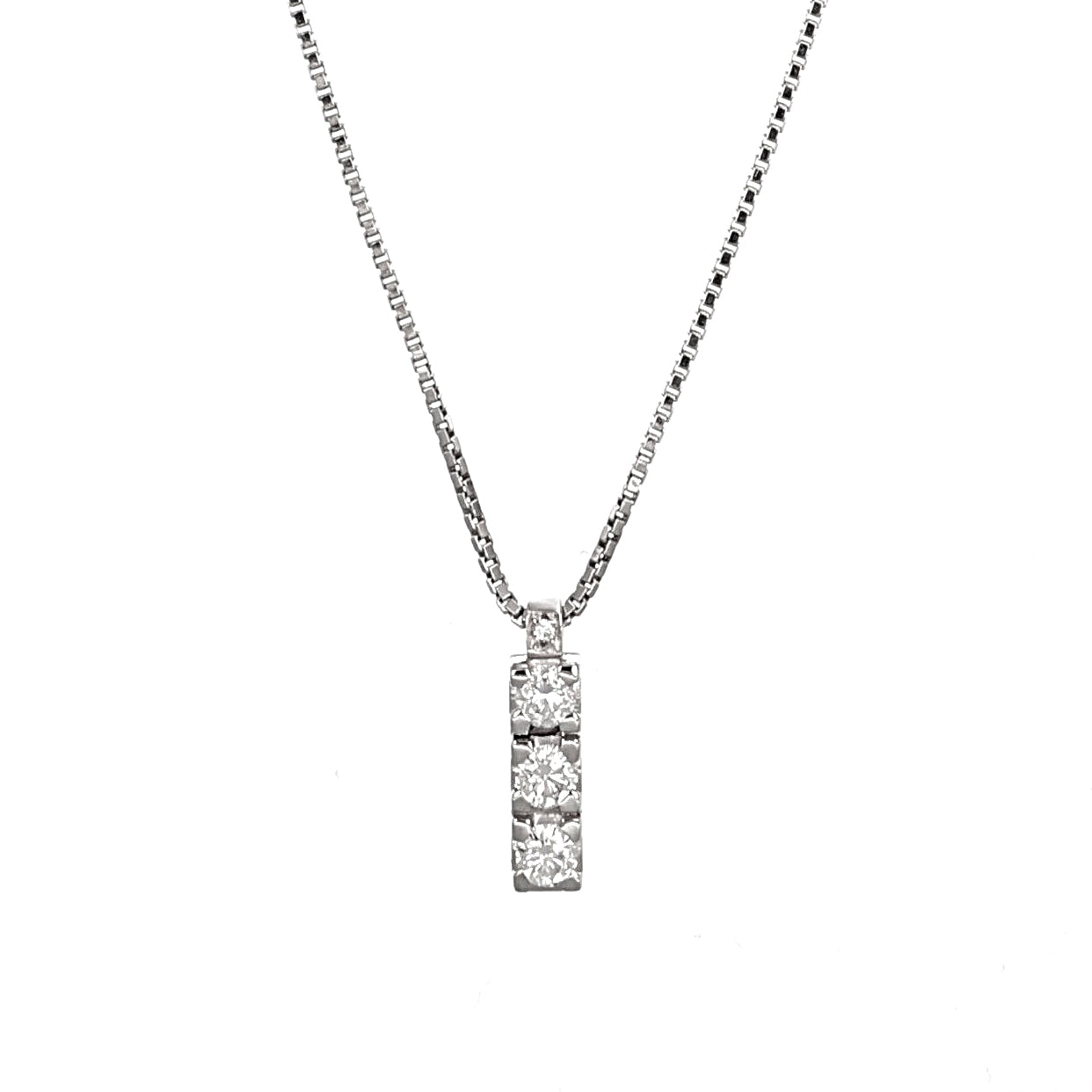 Collana con ciondolo - 18 carati Oro bianco - 0.66ct. tw. Diamante (Naturale)