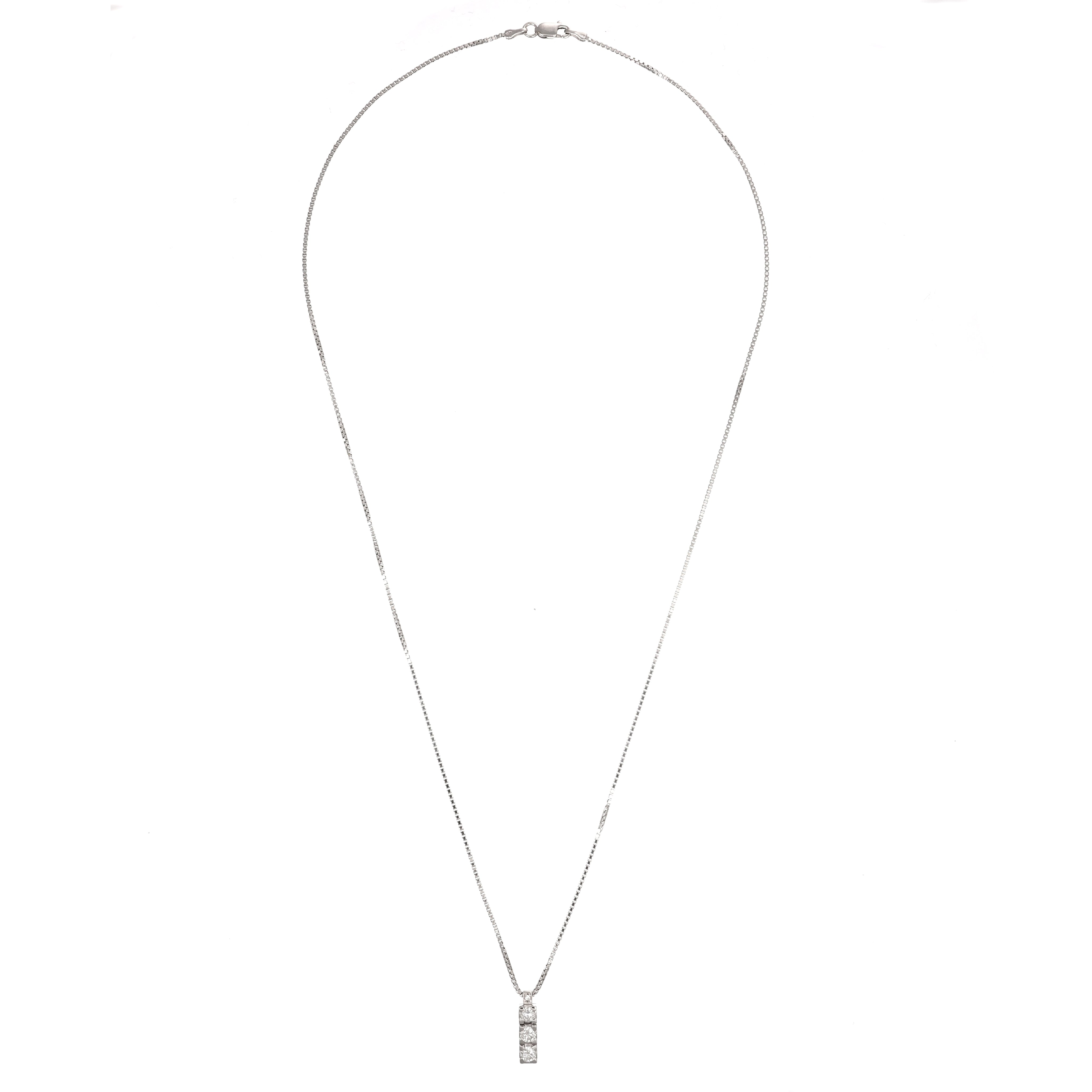 Collana con ciondolo - 18 carati Oro bianco - 0.66ct. tw. Diamante (Naturale)