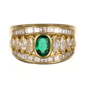 Anello - 18 carati Oro giallo - 2.30ct. tw. Smeraldo - Diamante