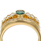 Anello - 18 carati Oro giallo - 2.30ct. tw. Smeraldo - Diamante