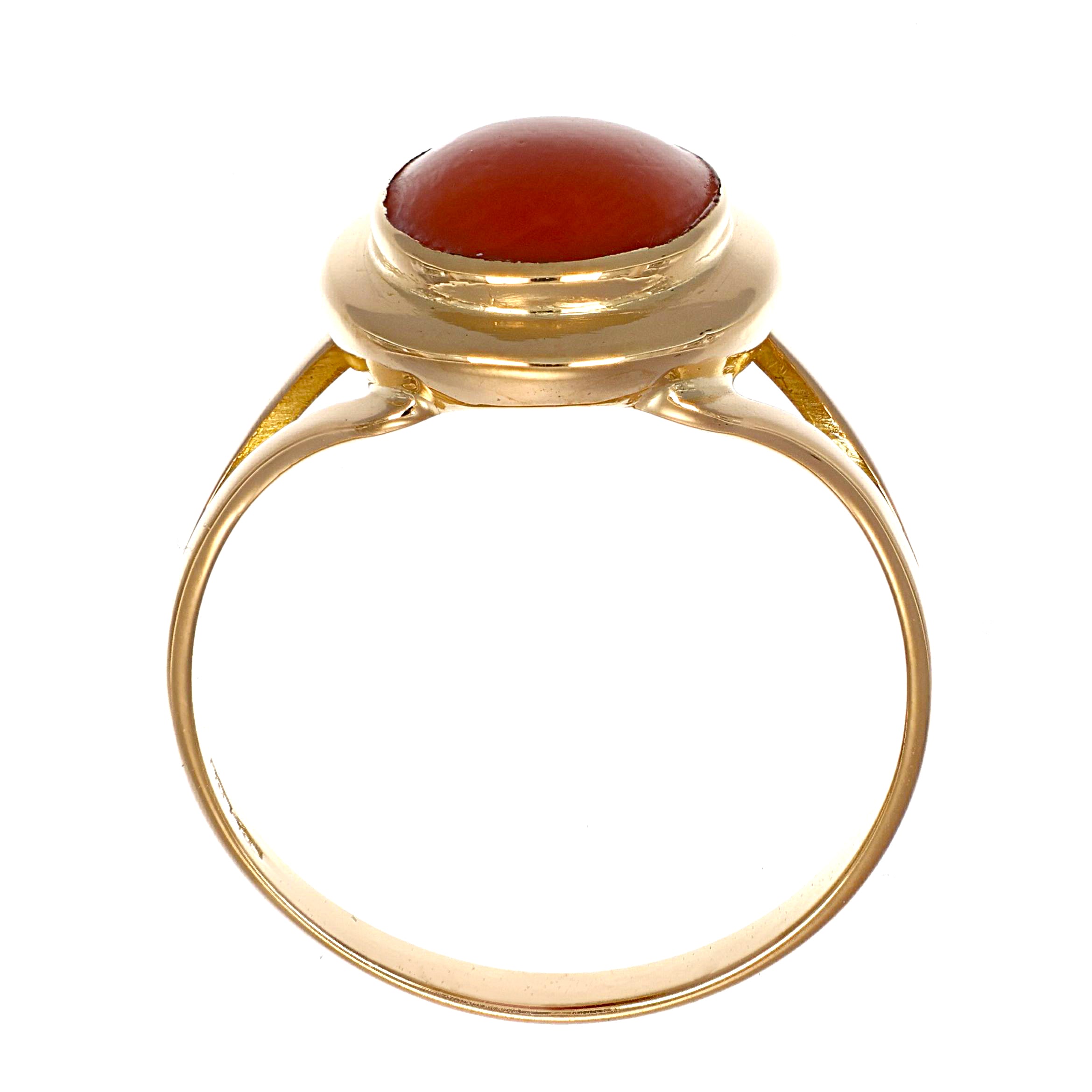 Anello - 18 carati Oro giallo Corallo