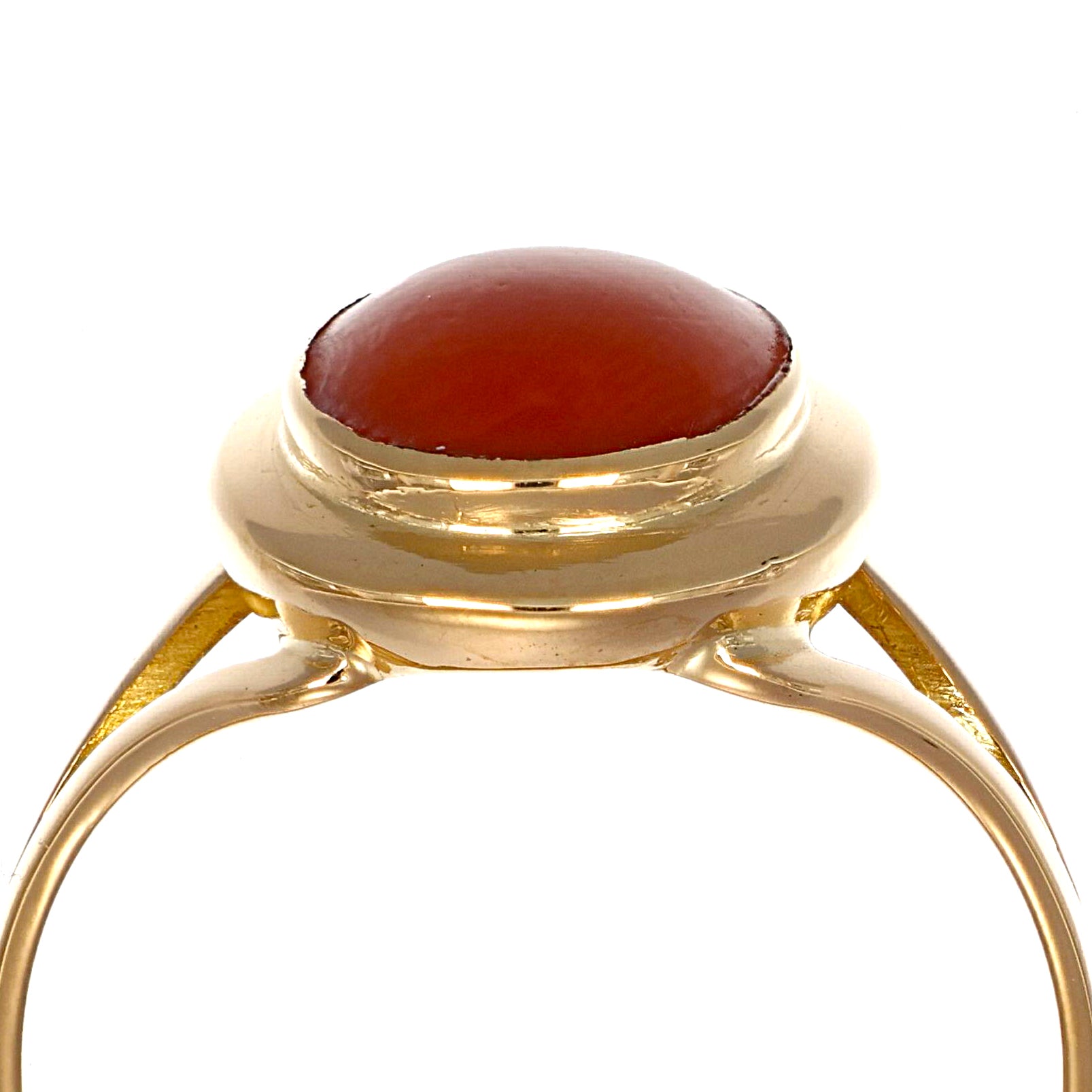 Anello - 18 carati Oro giallo Corallo