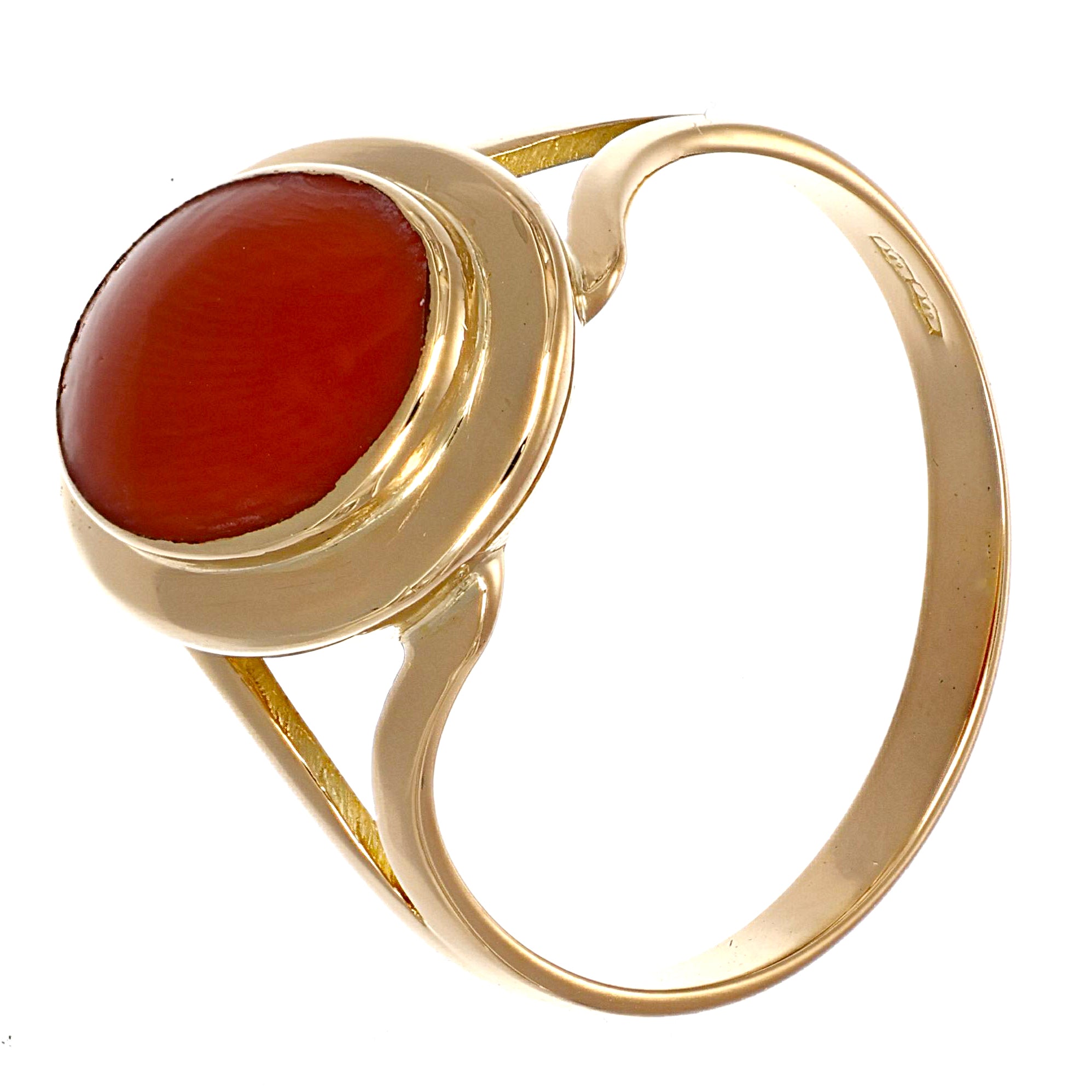 Anello - 18 carati Oro giallo Corallo
