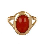 Anello - 18 carati Oro giallo Corallo