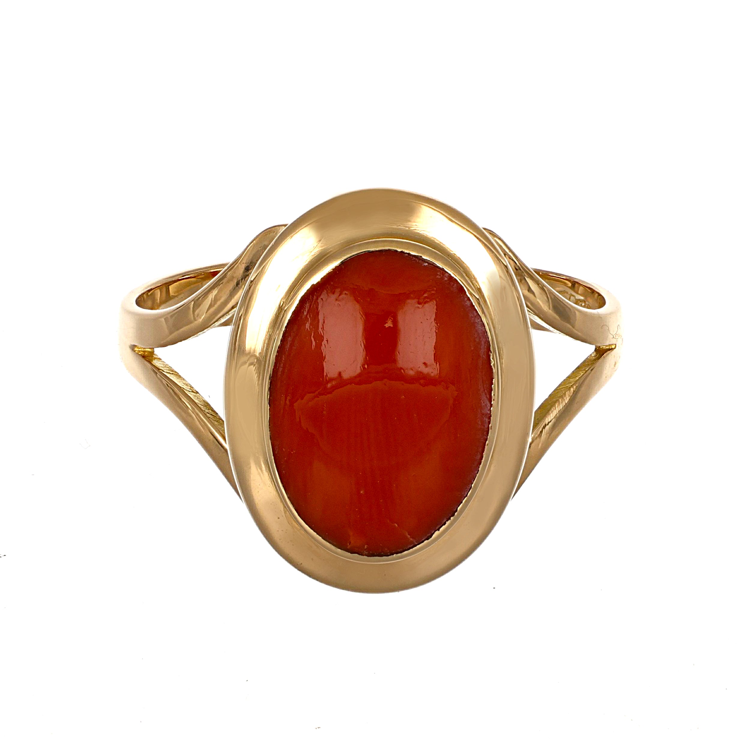 Anello - 18 carati Oro giallo Corallo