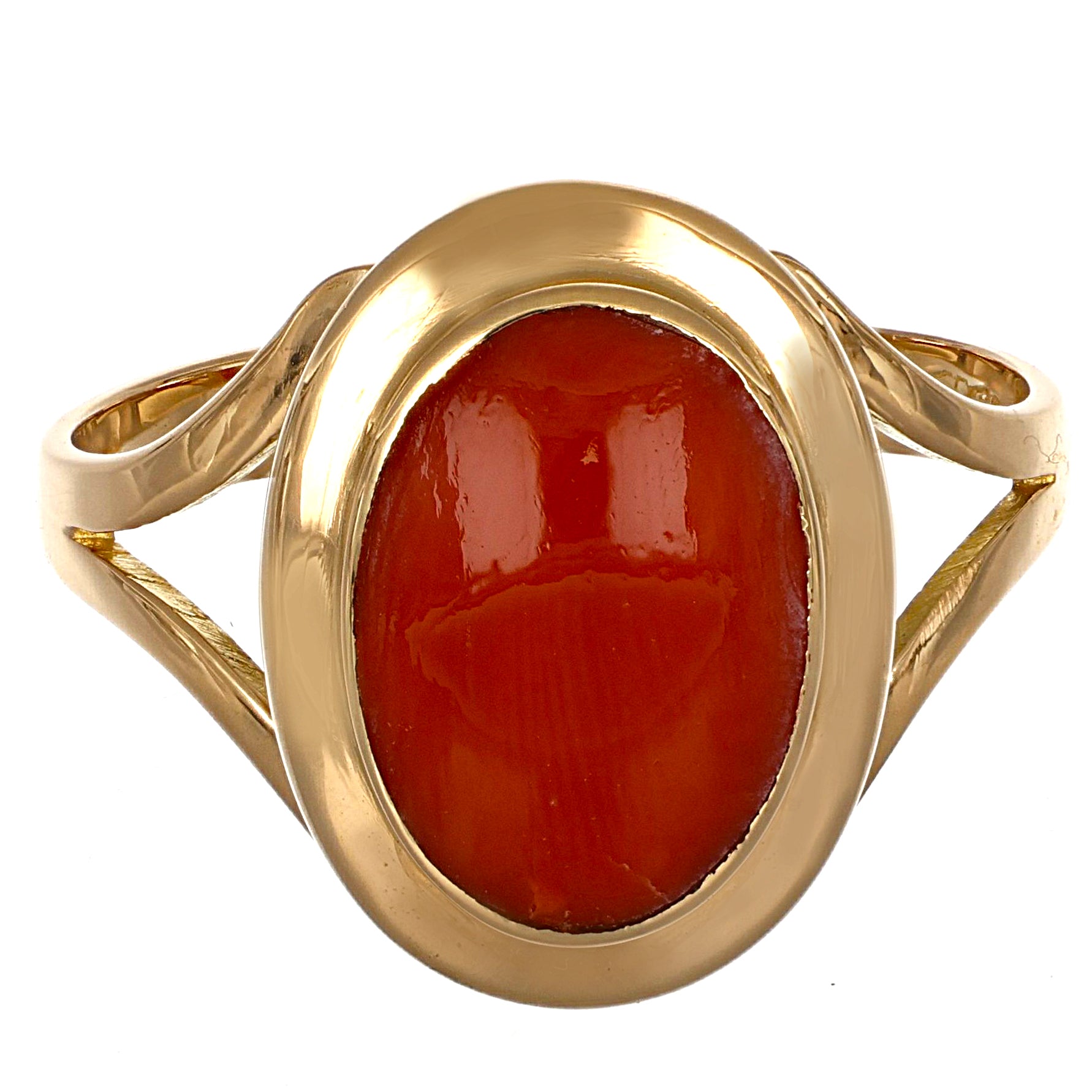 Anello - 18 carati Oro giallo Corallo