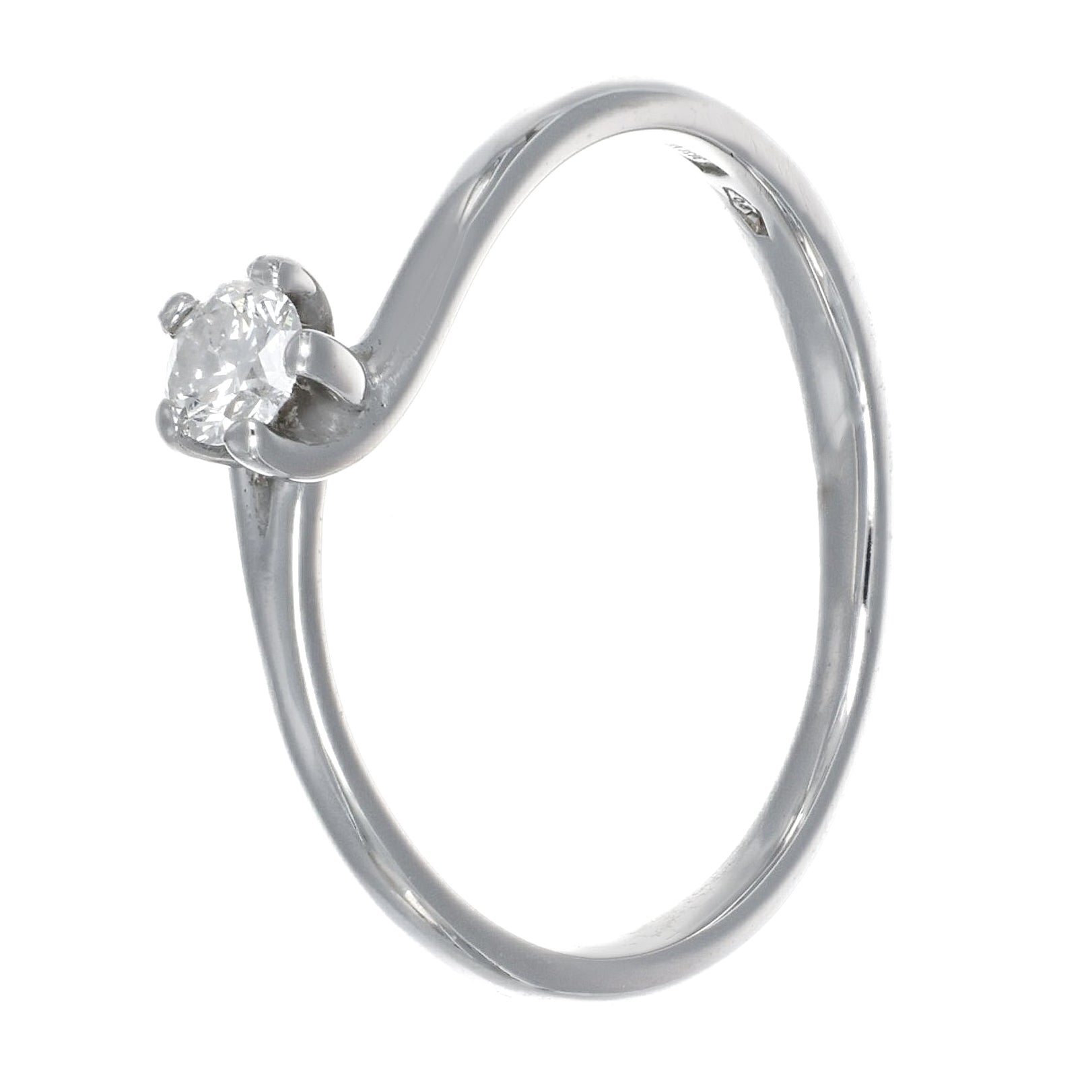 Anello - 18 carati Oro bianco - 0.15ct. tw. Diamante (Naturale)
