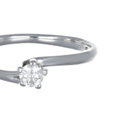 Anello - 18 carati Oro bianco - 0.15ct. tw. Diamante (Naturale)