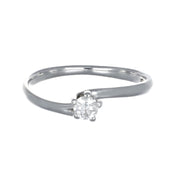 Anello - 18 carati Oro bianco - 0.15ct. tw. Diamante (Naturale)