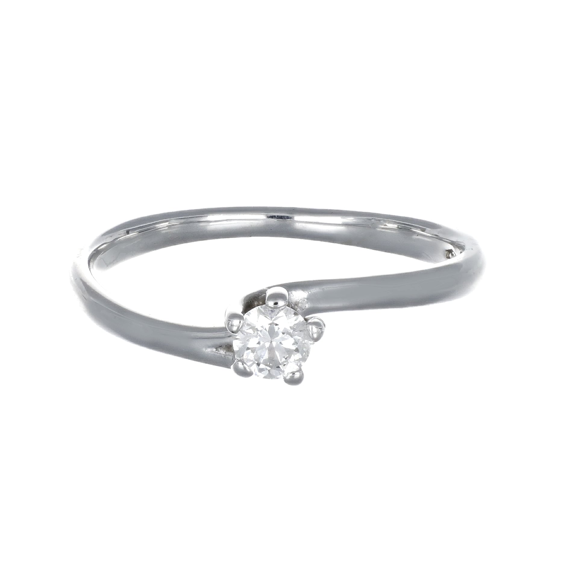 Anello - 18 carati Oro bianco - 0.15ct. tw. Diamante (Naturale)