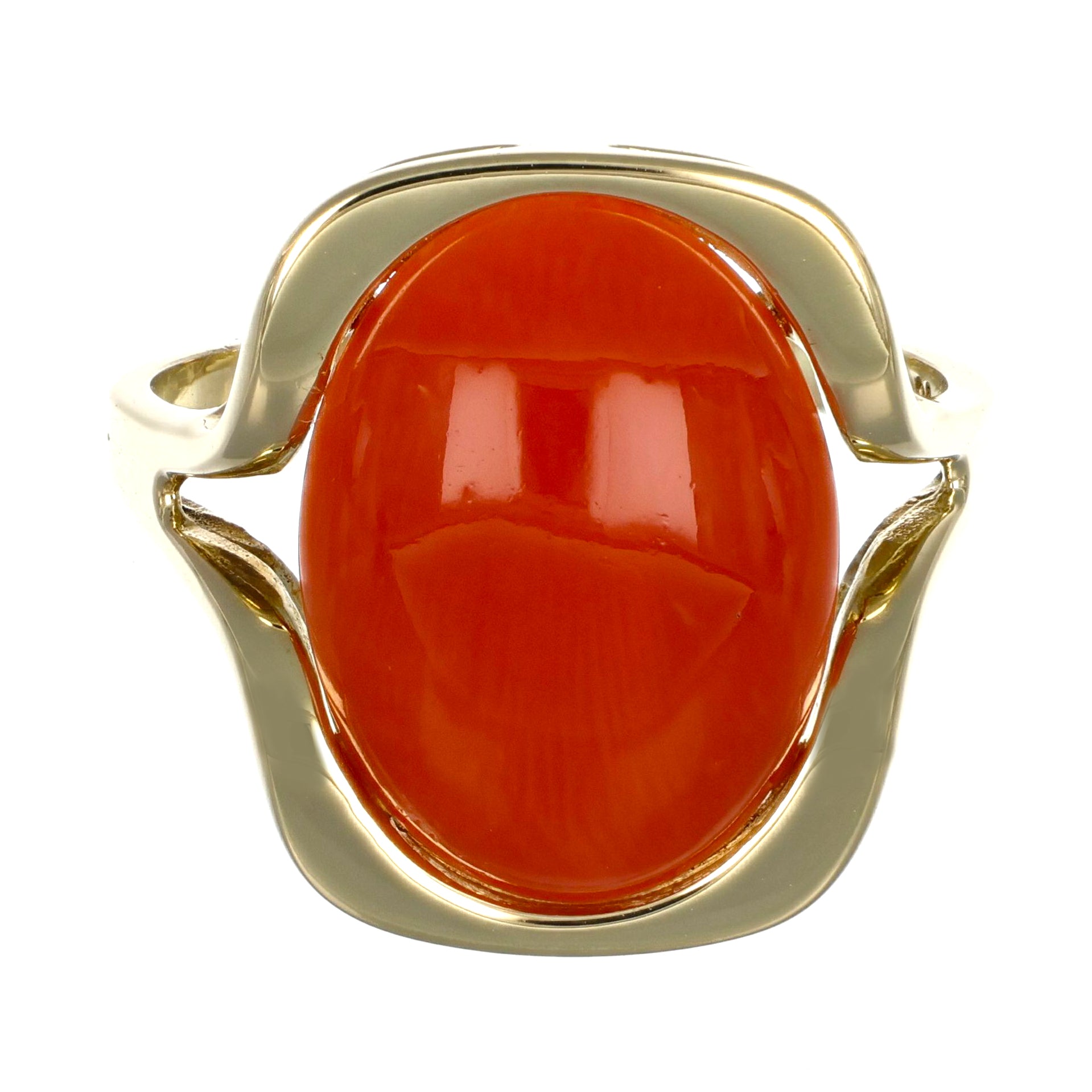 Anello - 14 carati Oro giallo Corallo