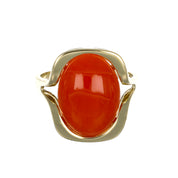 Anello - 14 carati Oro giallo Corallo