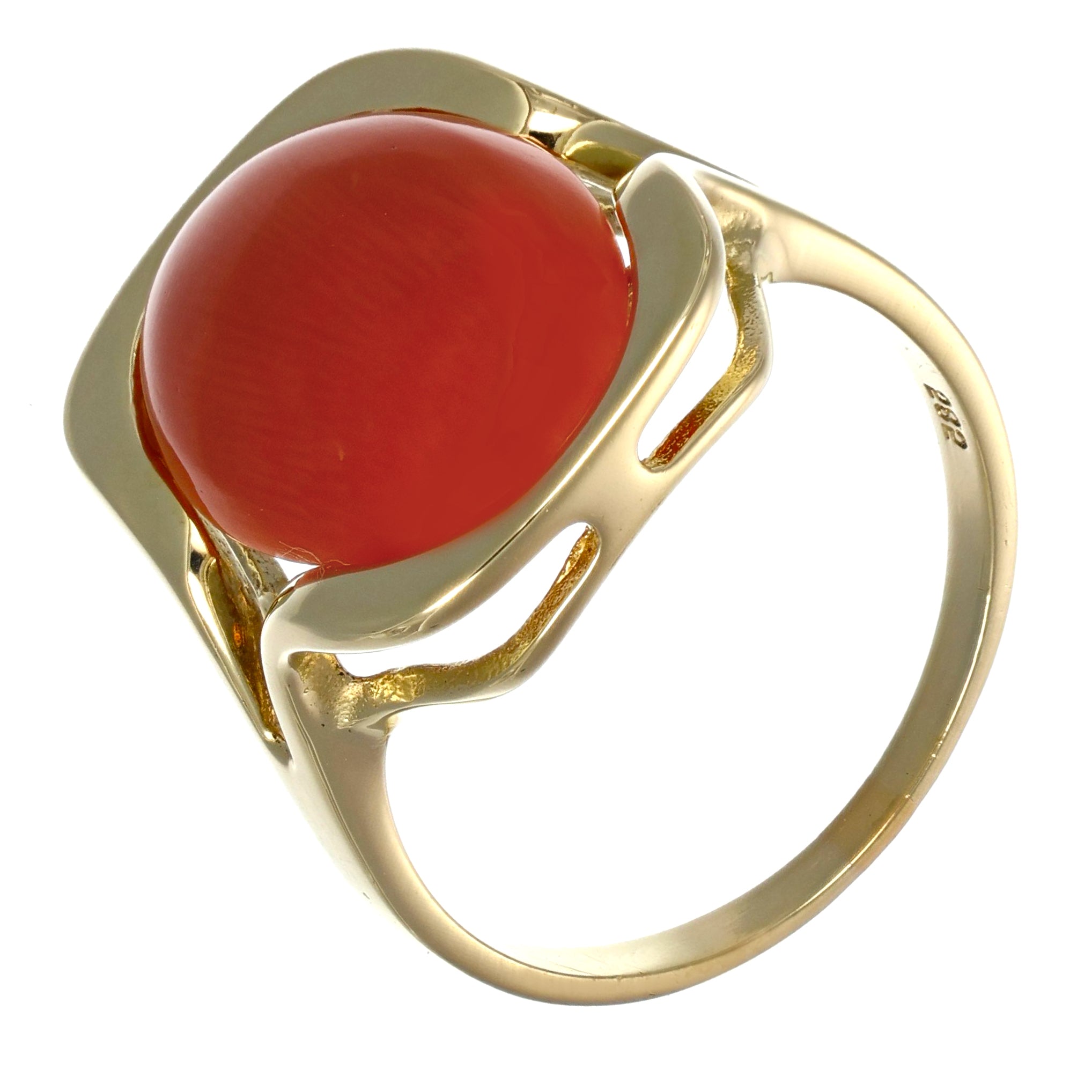 Anello - 14 carati Oro giallo Corallo