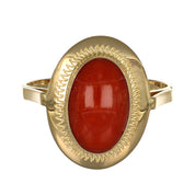 Anello - 18 carati Oro giallo Corallo