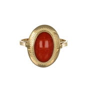 Anello - 18 carati Oro giallo Corallo