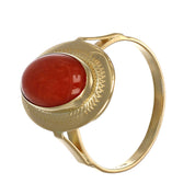 Anello - 18 carati Oro giallo Corallo