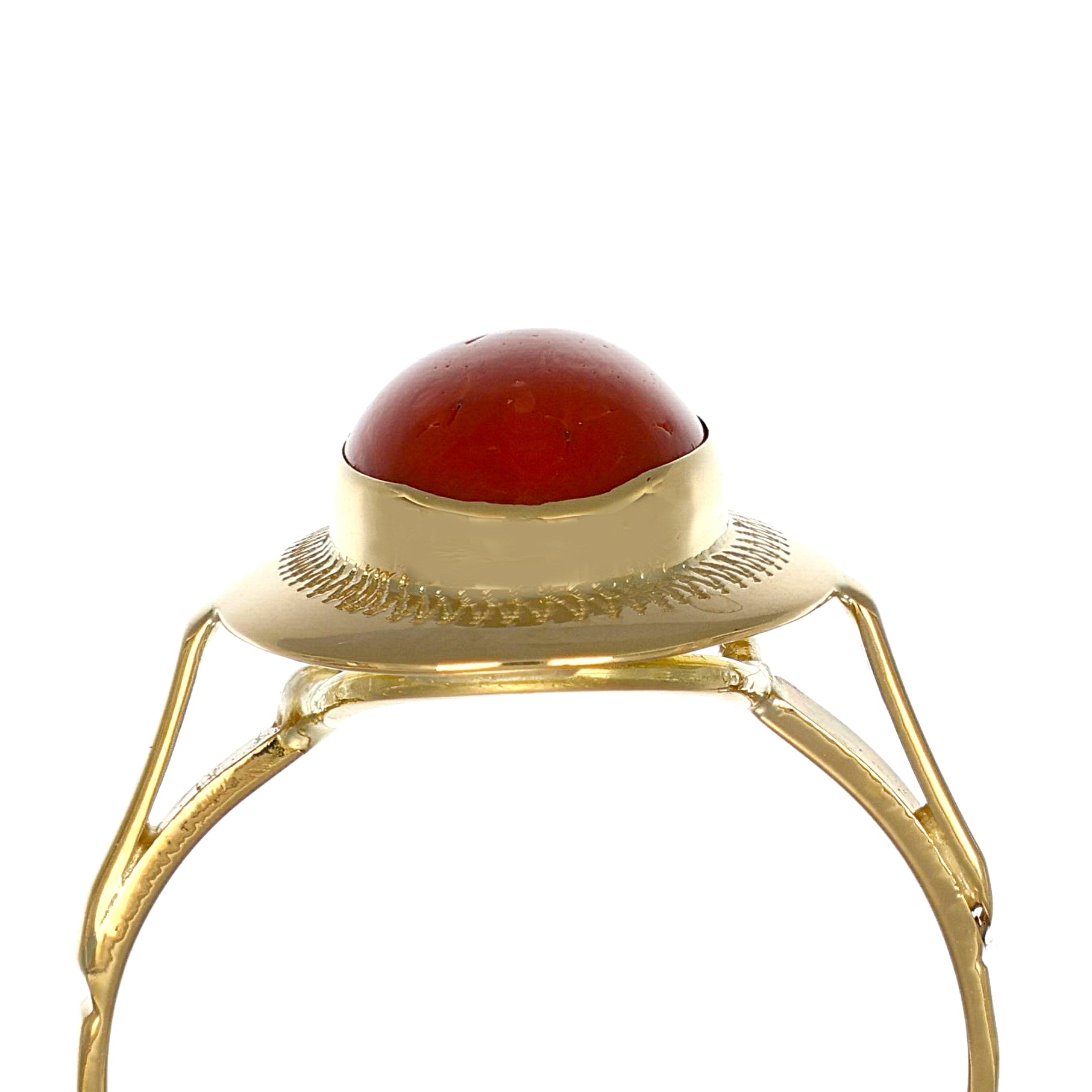 Anello - 18 carati Oro giallo Corallo