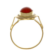 Anello - 18 carati Oro giallo Corallo