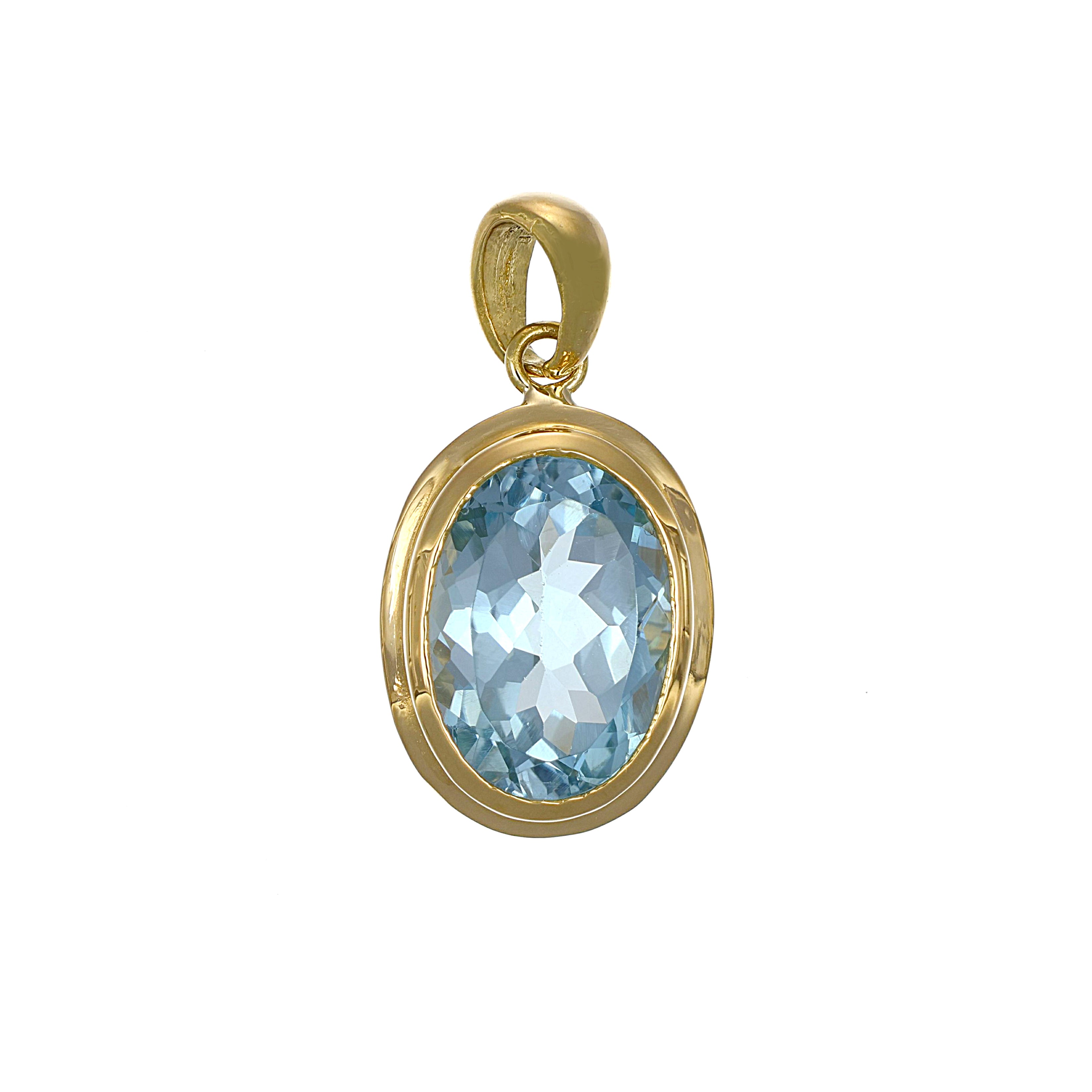 Ciondolo in Oro Giallo 18 carati con n 1 Topazio da 4.75 Ct