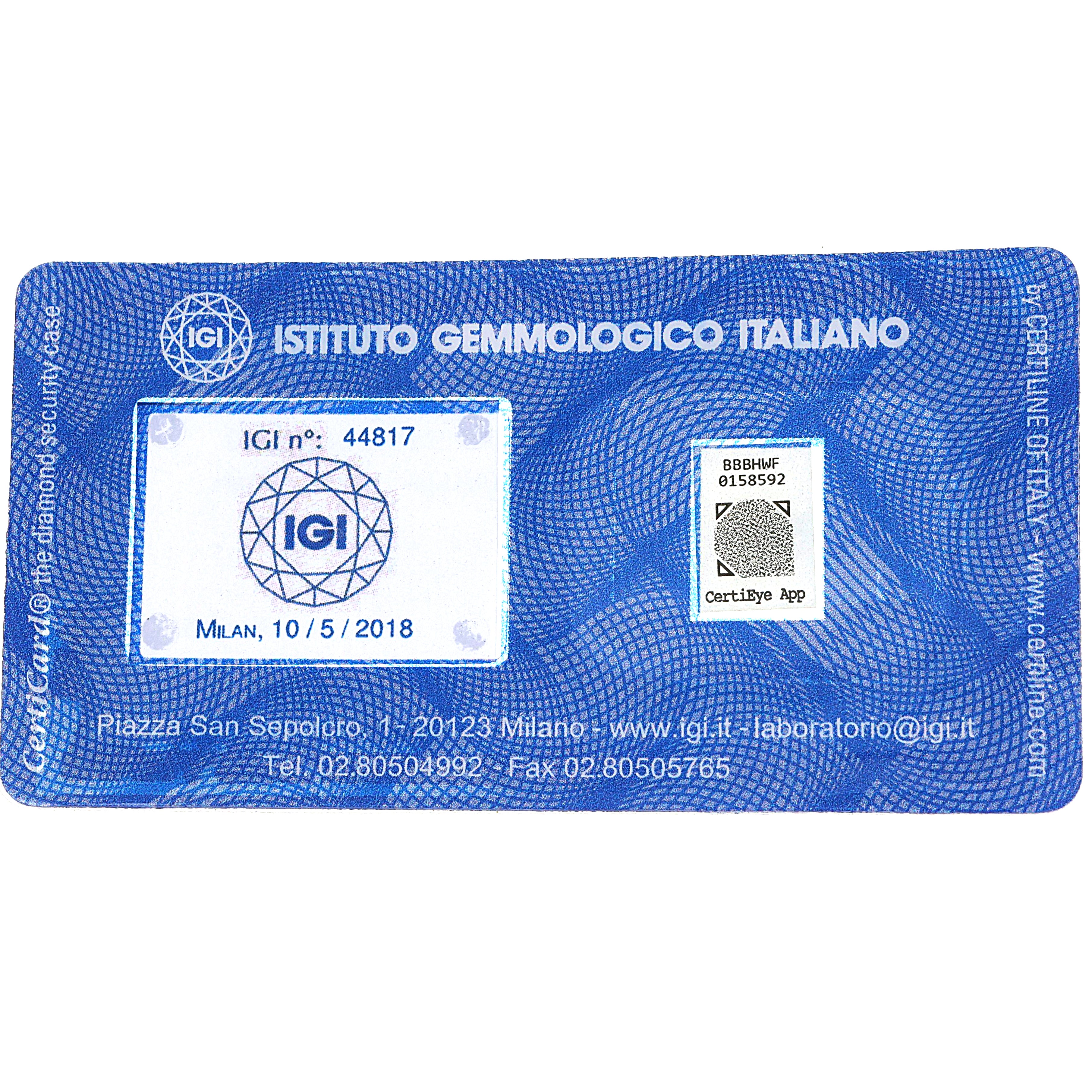 1 pcs Diamante (Naturale) - 0.70 ct - Rotondo - H - SI1 - Istituto Gemmologico Italiano (IGI)