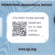 1 pcs Verde Smeraldo - 3.38 ct - Istituto Gemmologico Italiano (IGI)