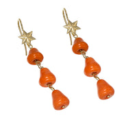 Orecchini - 18 carati Oro giallo - Corallo