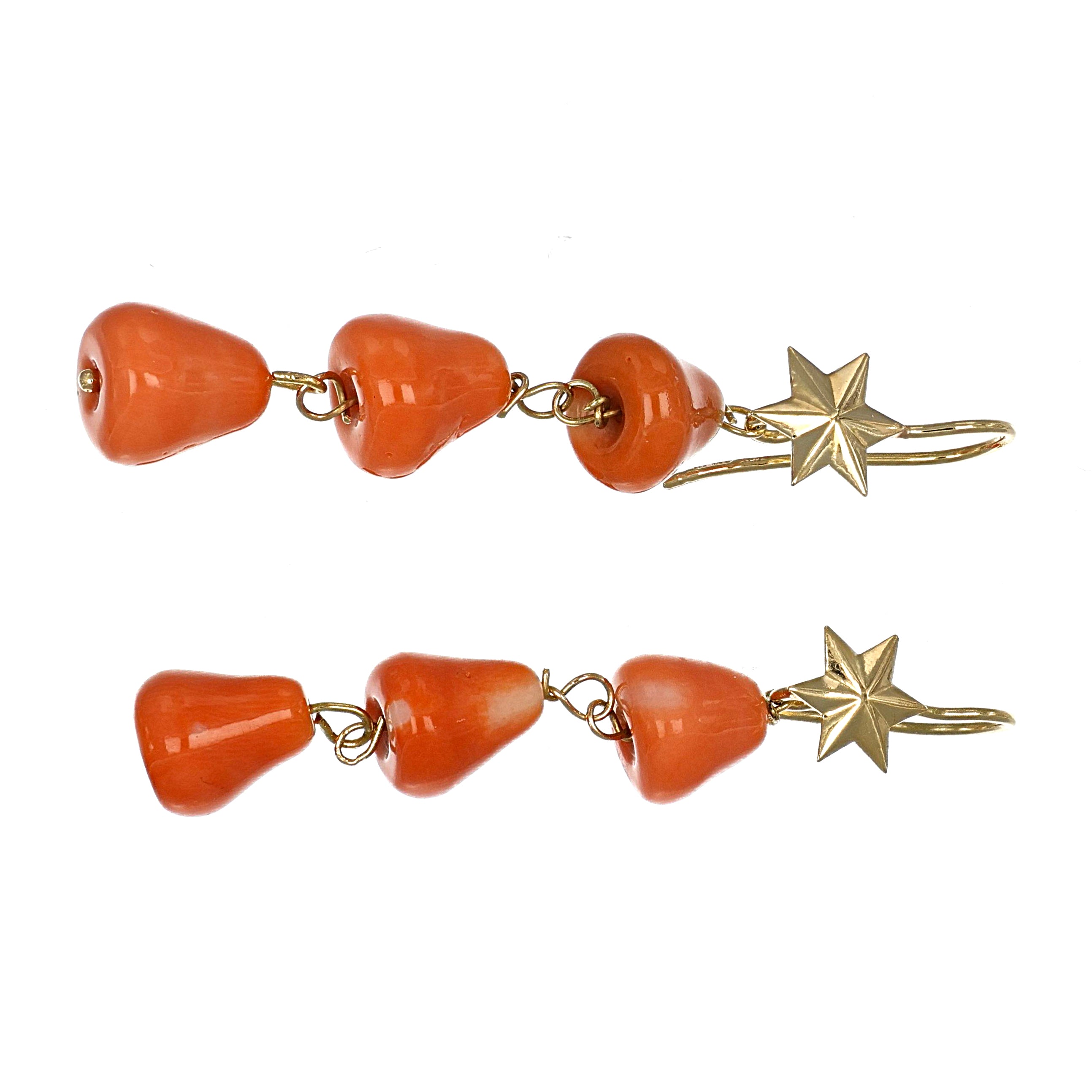 Orecchini - 18 carati Oro giallo - Corallo