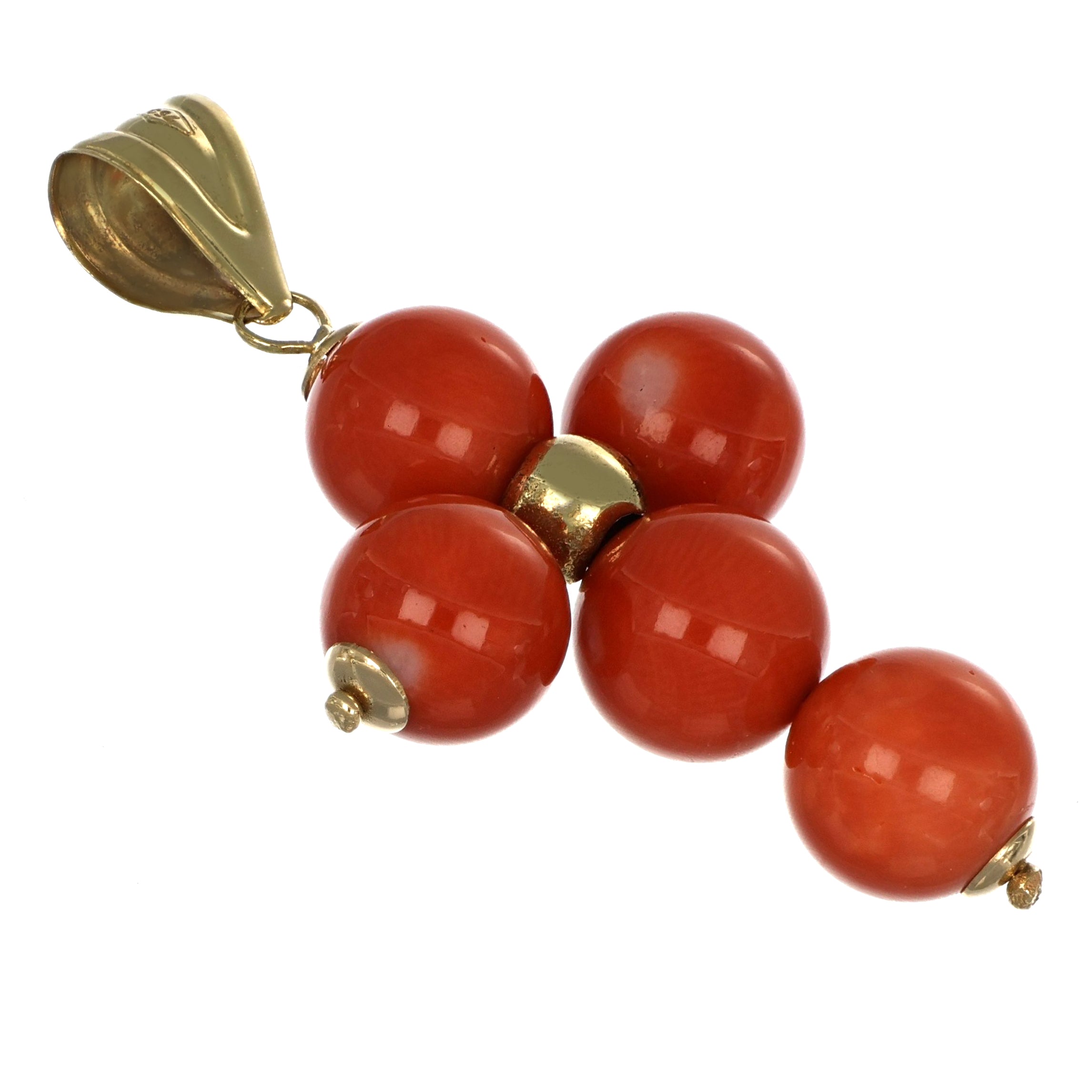 Ciondolo - 18 carati Oro giallo Corallo