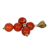 Ciondolo - 18 carati Oro giallo Corallo