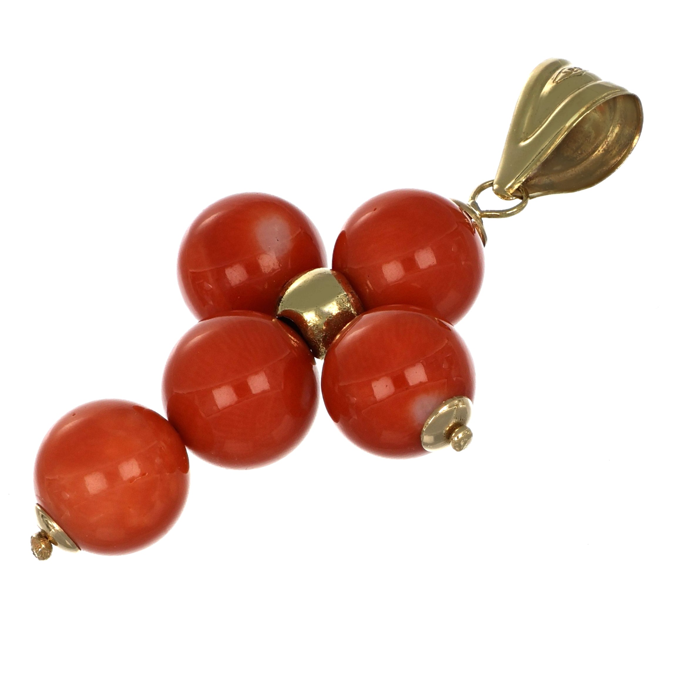 Ciondolo - 18 carati Oro giallo Corallo