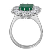 Anello - 18 carati Oro bianco - 4.66ct. tw. Smeraldo - Diamante