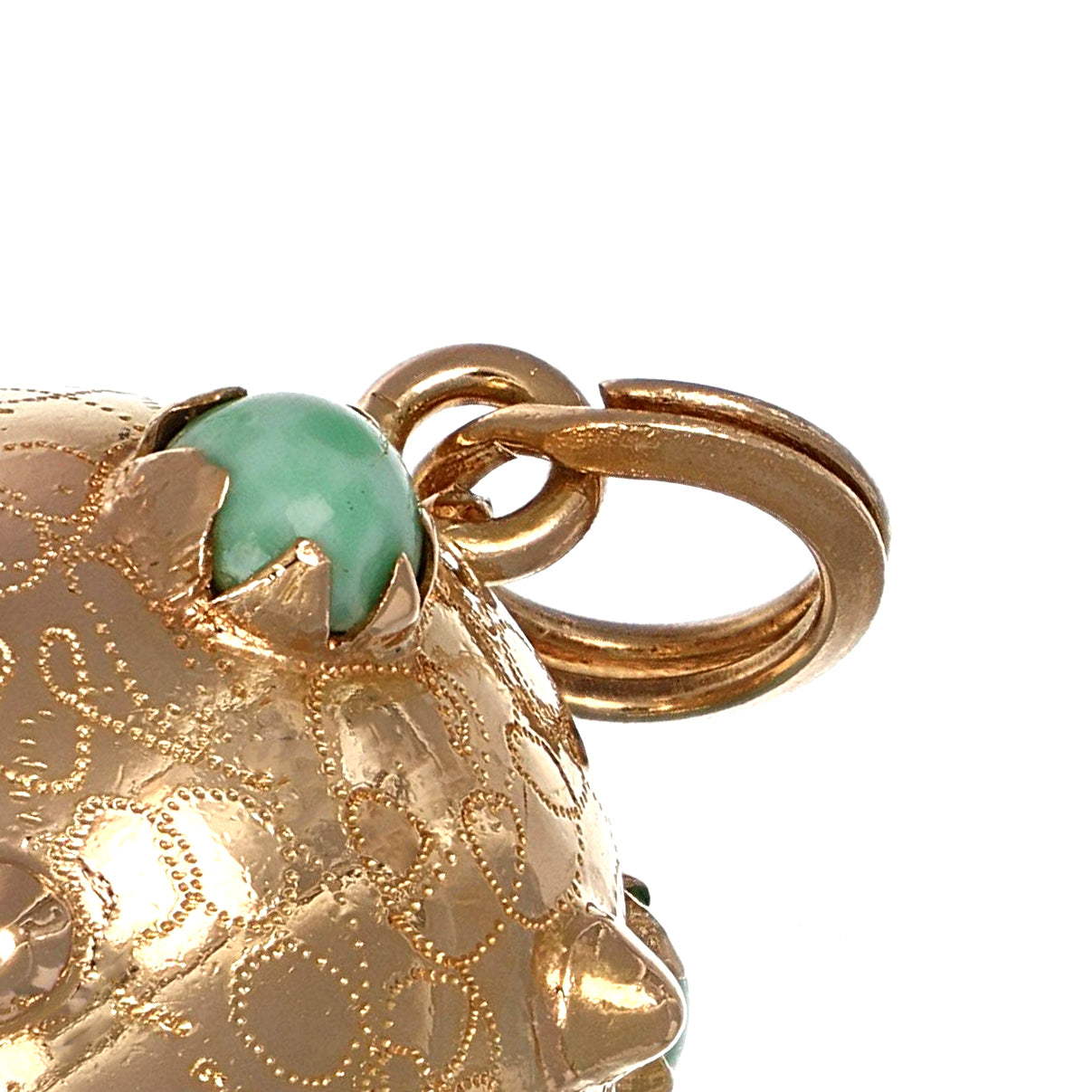 Ciondolo - 18 carati Oro giallo - 1.08ct. tw. Turchese