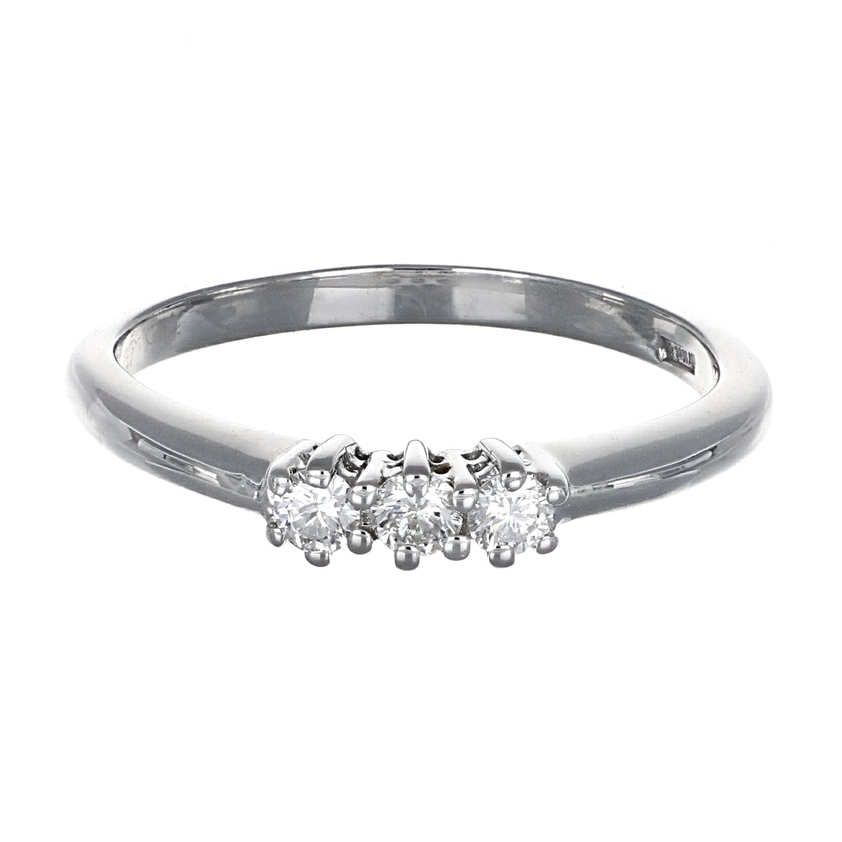 Anello - 18 carati Oro bianco - 0.27ct. tw. Diamante (Naturale)