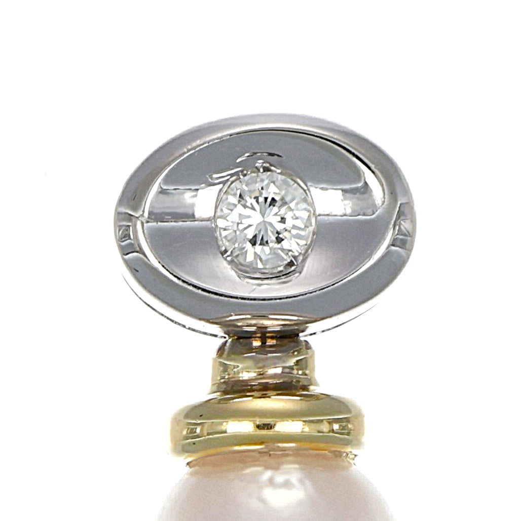 Ciondolo - 18 carati Oro bianco, Oro giallo - 0.05ct. tw. Diamante (Naturale) - Perla