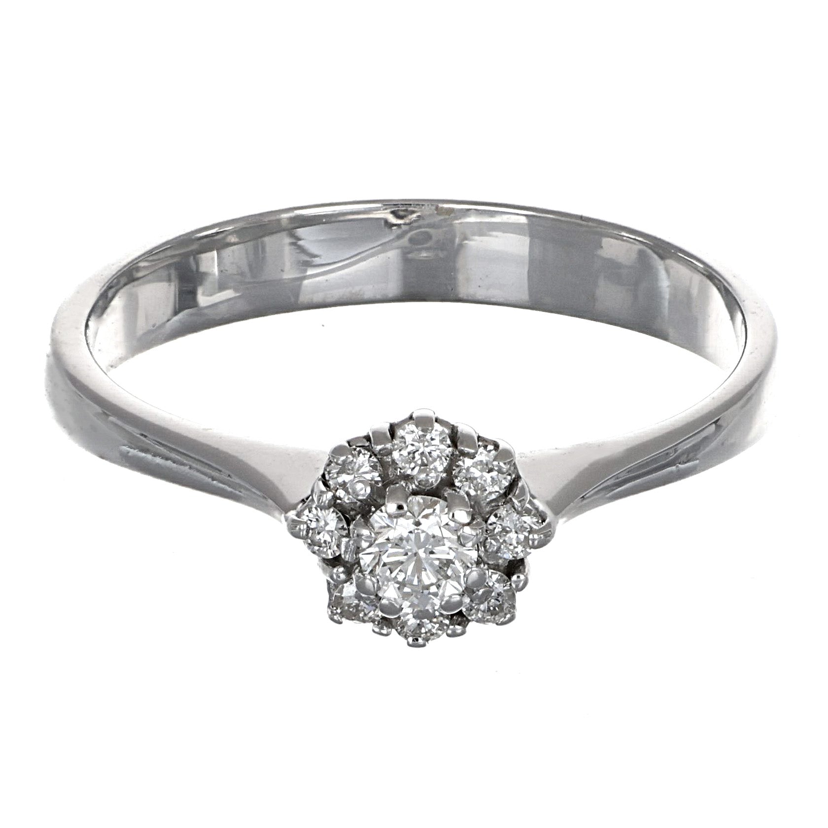 Anello - 18 carati Oro bianco - 0.22ct. tw. Diamante (Naturale)