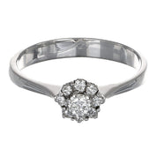 Anello - 18 carati Oro bianco - 0.22ct. tw. Diamante (Naturale)