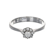 Anello - 18 carati Oro bianco - 0.22ct. tw. Diamante (Naturale)