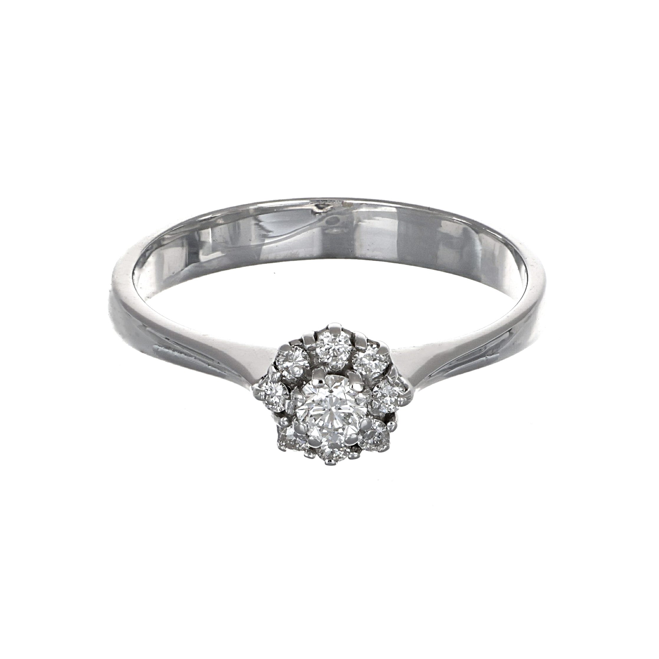 Anello - 18 carati Oro bianco - 0.22ct. tw. Diamante (Naturale)