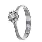 Anello - 18 carati Oro bianco - 0.22ct. tw. Diamante (Naturale)