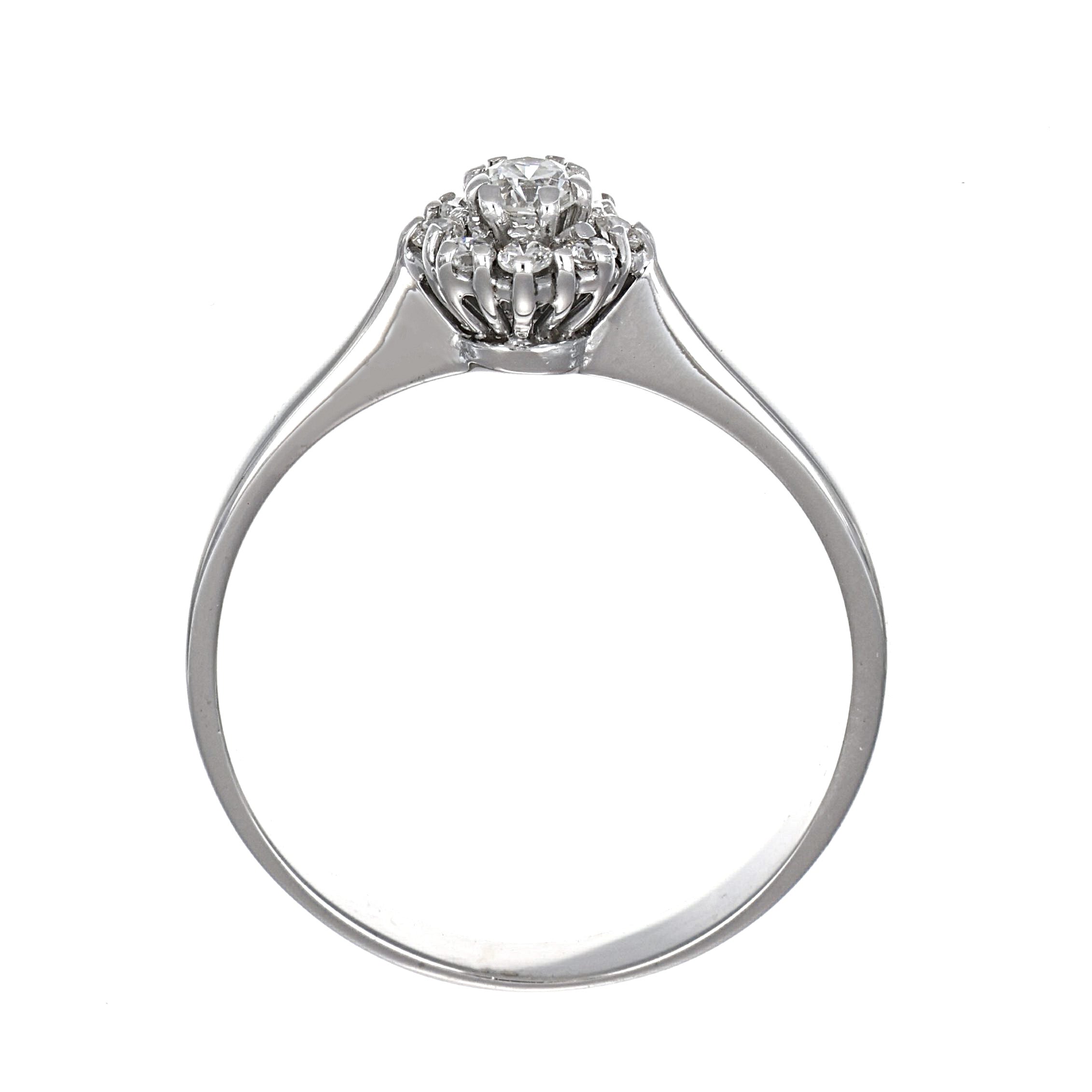 Anello - 18 carati Oro bianco - 0.22ct. tw. Diamante (Naturale)