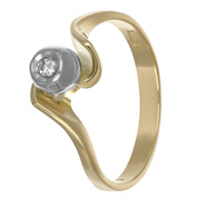 Anello - 18 carati Oro bianco, Oro giallo - 0.03ct. tw. Diamante (Naturale)