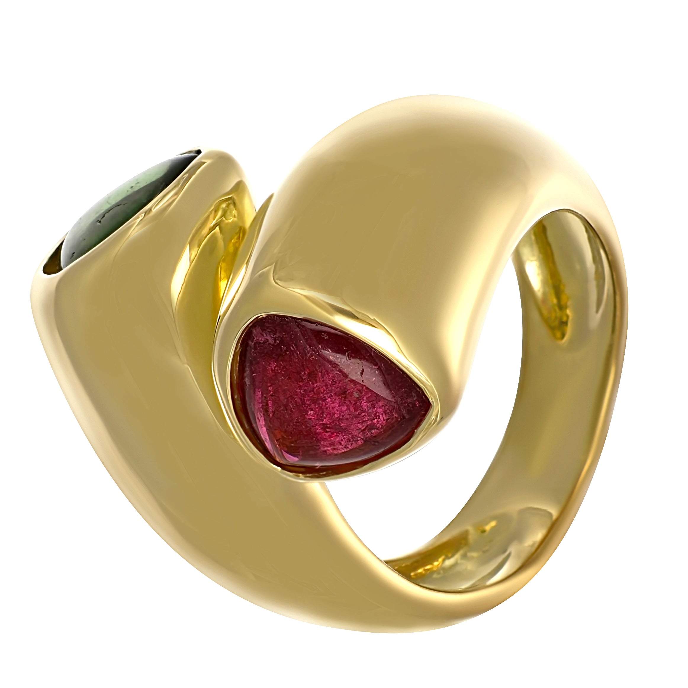 Anello - 18 carati Oro giallo - 3.50ct. tw. Rubino - Tormalina