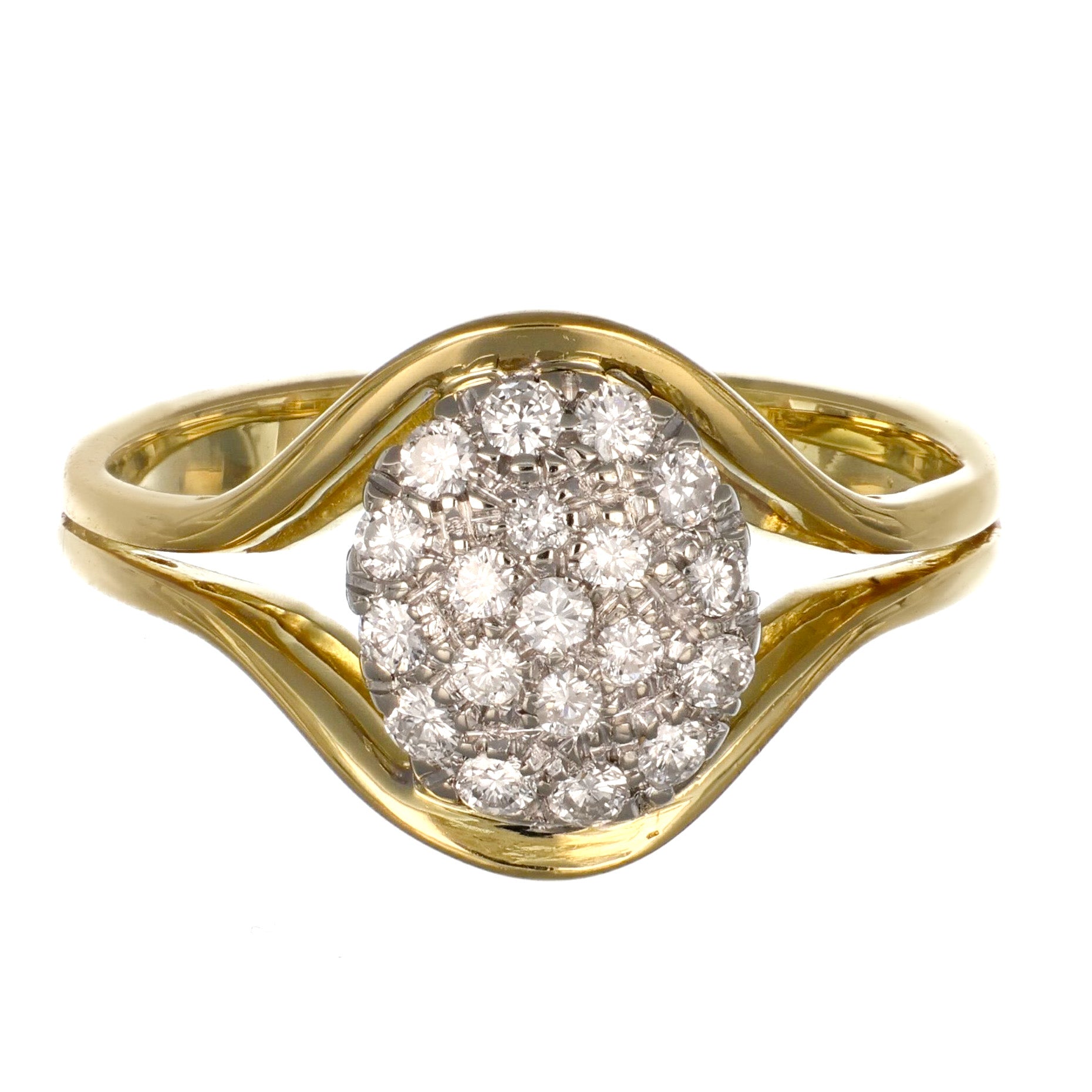 Anello - 18 carati Oro bianco, Oro giallo - 0.29ct. tw. Diamante (Naturale)