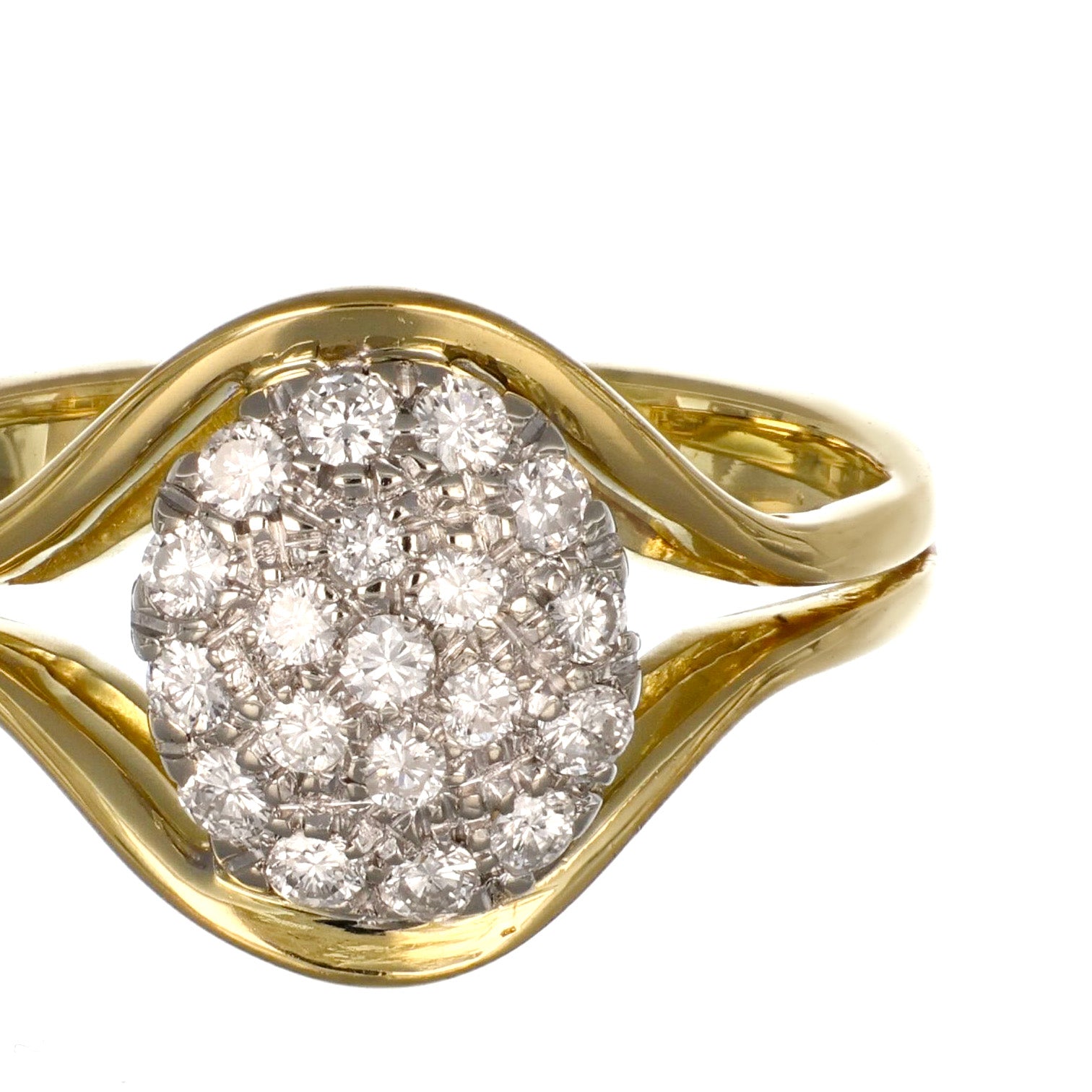 Anello - 18 carati Oro bianco, Oro giallo - 0.29ct. tw. Diamante (Naturale)