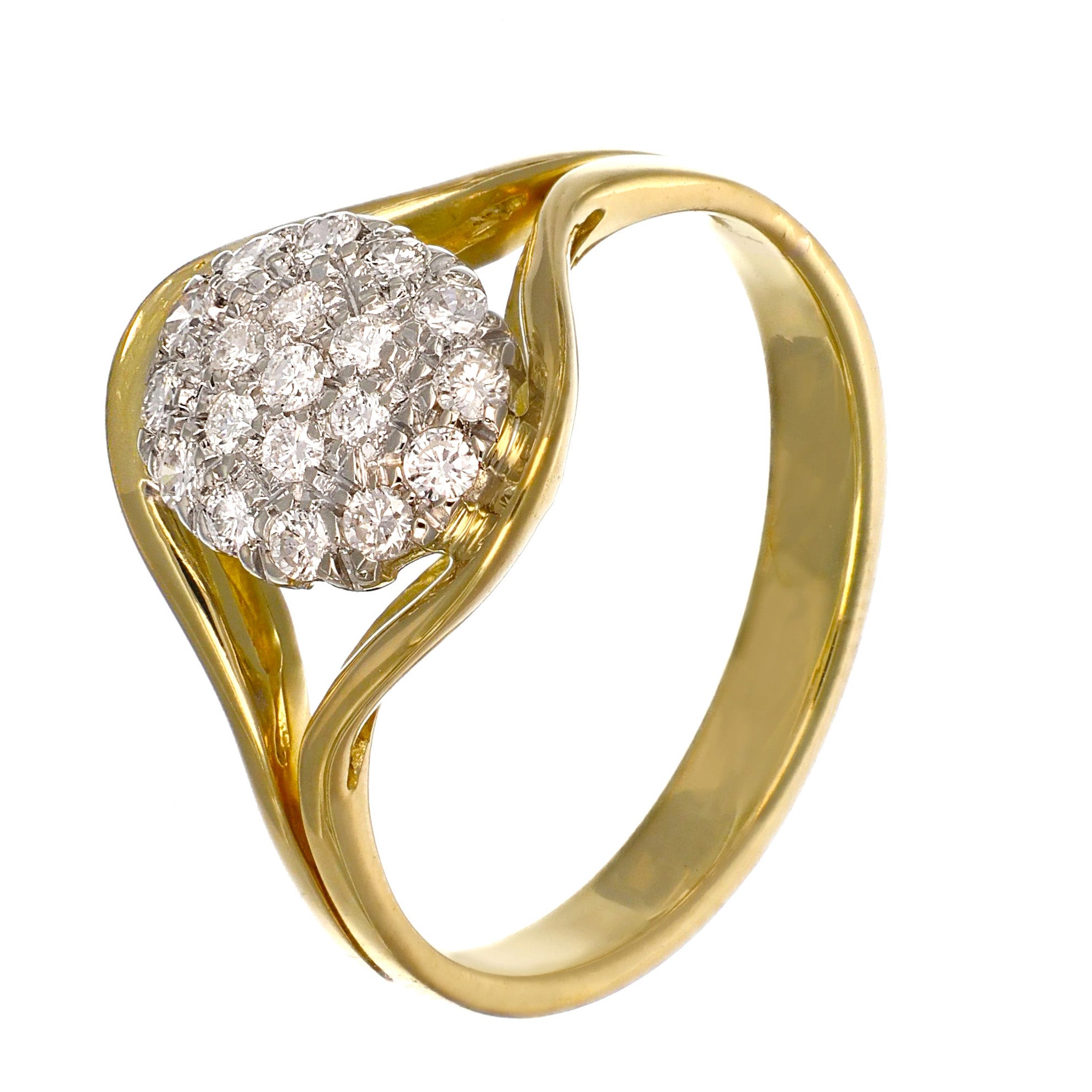 Anello - 18 carati Oro bianco, Oro giallo - 0.29ct. tw. Diamante (Naturale)